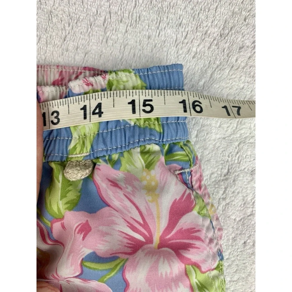 Vtg Polo Ralph Lauren Mens Swim Shorts Large Blue Swim Trunks Floral Tropical